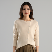 Tijdloos Gebreid Dames Vest met Schuine Knoopsluiting