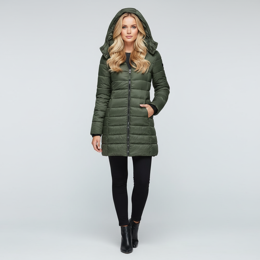 Lange Winterjas met Capuchon voor Dames – Warme Waterafstotende Wintercoat