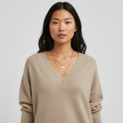 V-hals Gebreide Trui voor Dames – Zachte Warm Knit Sweater