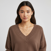 V-hals Gebreide Trui voor Dames – Zachte Warm Knit Sweater