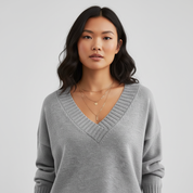 V-hals Gebreide Trui voor Dames – Zachte Warm Knit Sweater