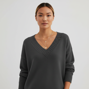 V-hals Gebreide Trui voor Dames – Zachte Warm Knit Sweater