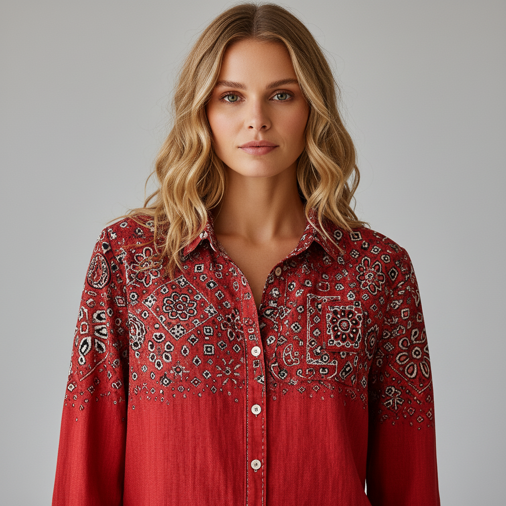 Blouse met Bandana Print voor Dames – Trendy Paisley Blouse