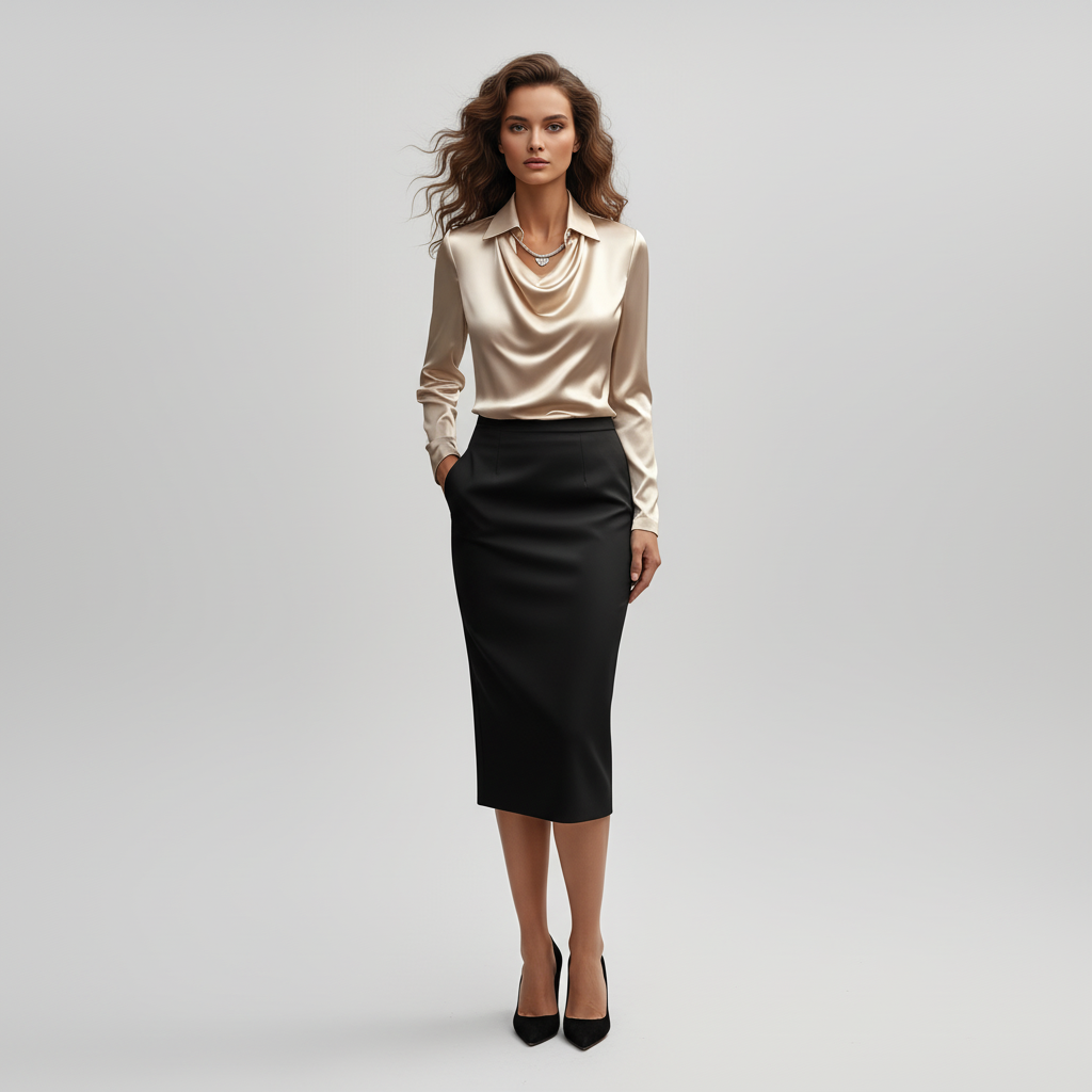 Elegante Satin Top voor Dames – Luxe Zijden Look, Stijlvolle Chic Blouse
