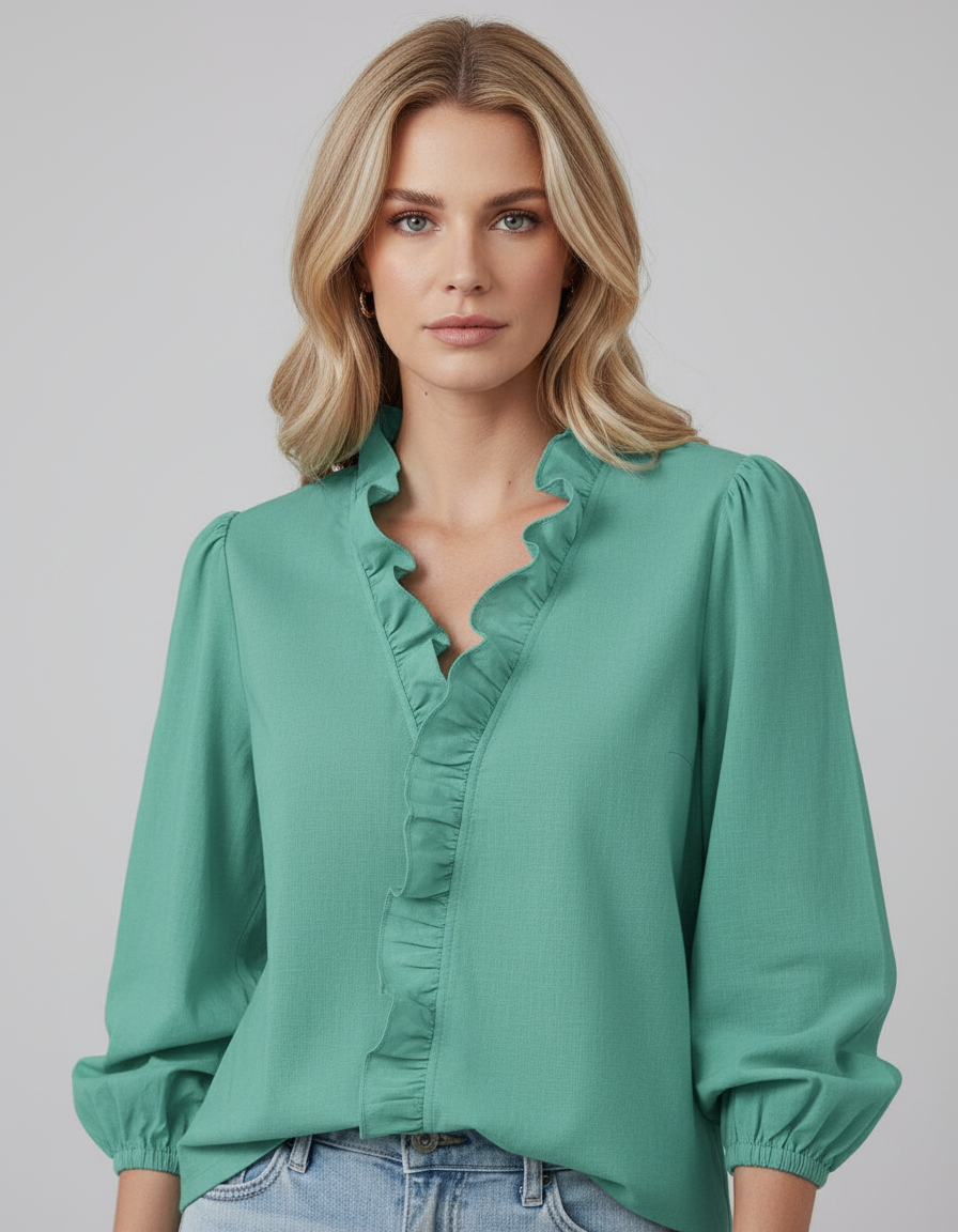 Blouse met Ruches voor Dames – Elegante en Comfortabele Flowy Top