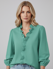Blouse met Ruches voor Dames – Elegante en Comfortabele Flowy Top