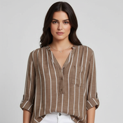 Gestreepte Linnen Blouse voor Dames – Luchtige Blouse