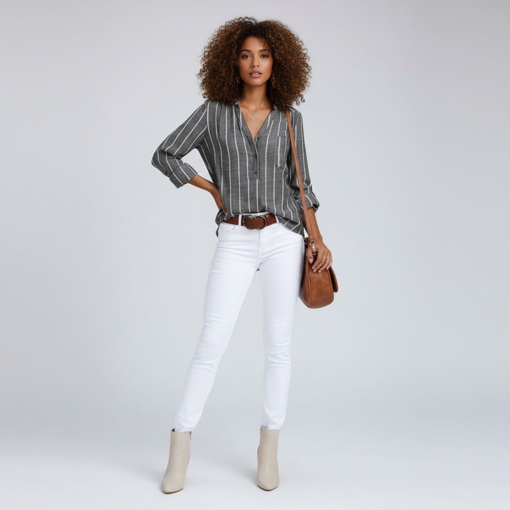 Dea Studios Gestreept Linnen Blouse