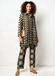 Dames Set met Geometrische Print – Trendy Twee-Delige Outfit
