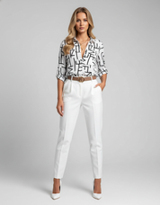 Fuchsia Grafische Blouse voor Dames – Trendy Statement Top