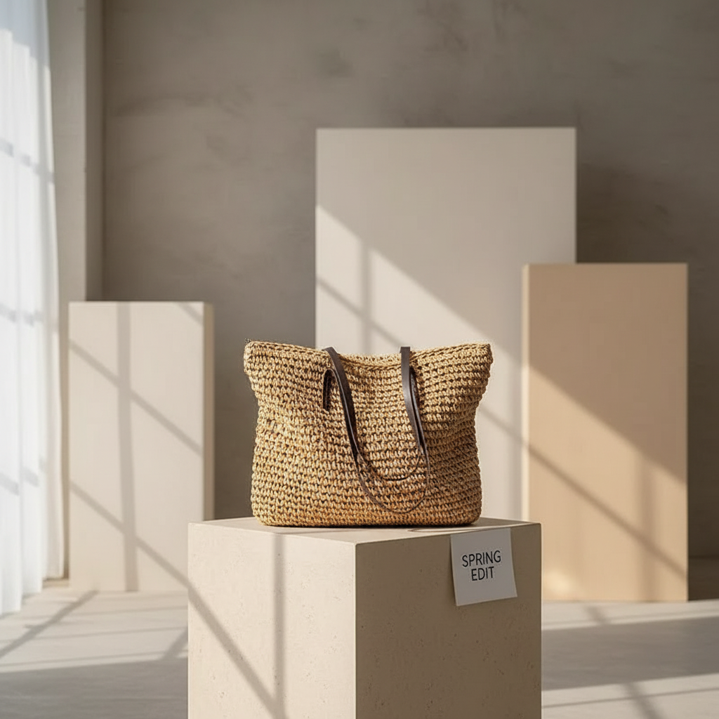 Dea Studios Raffia Tote Beige