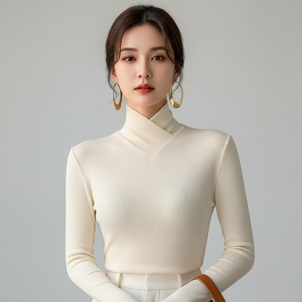 Asymmetrische Coltrui voor Dames – Trendy Unieke Knit Sweater