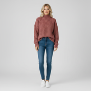 Gebreide Trui met Patroon voor Dames – Zachte Warm Knit Sweater