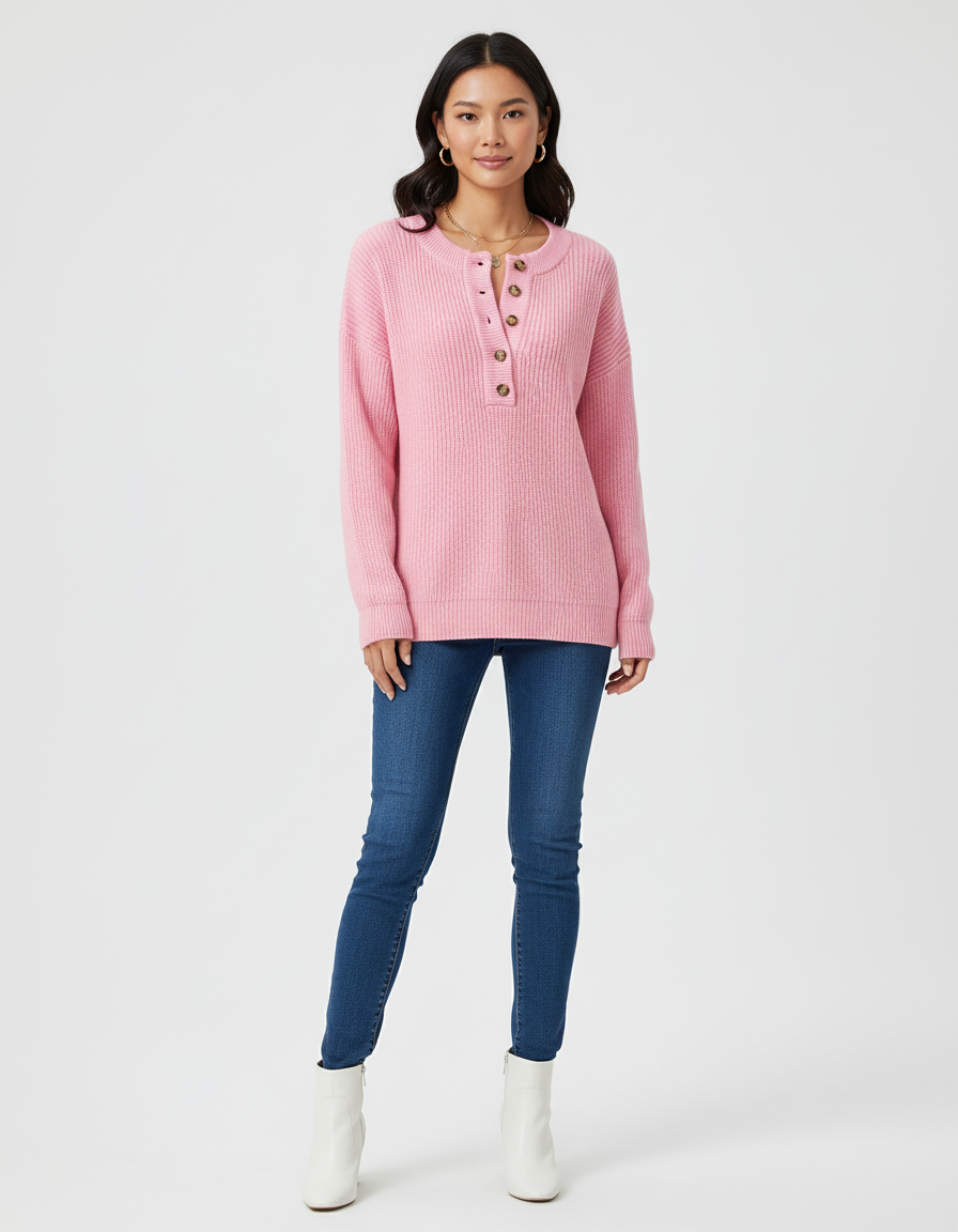 Dea Studios Gebreide Henley Trui