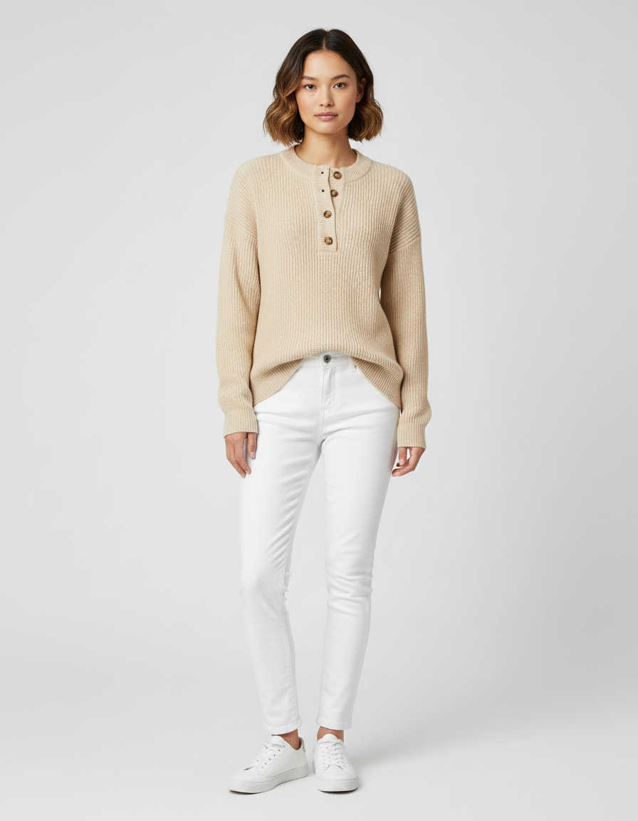 Dea Studios Gebreide Henley Trui