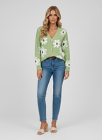 Dea Studios Bloemige Gebreide Cardigan