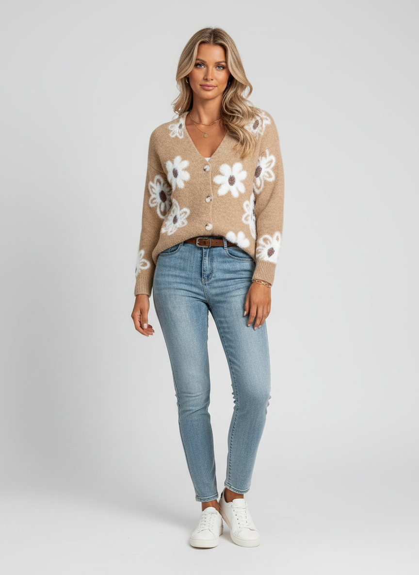 Dea Studios Bloemige Gebreide Cardigan