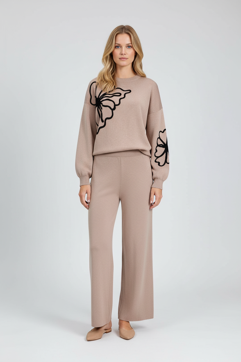 Dea Studios Gebreide Set met Bloemen