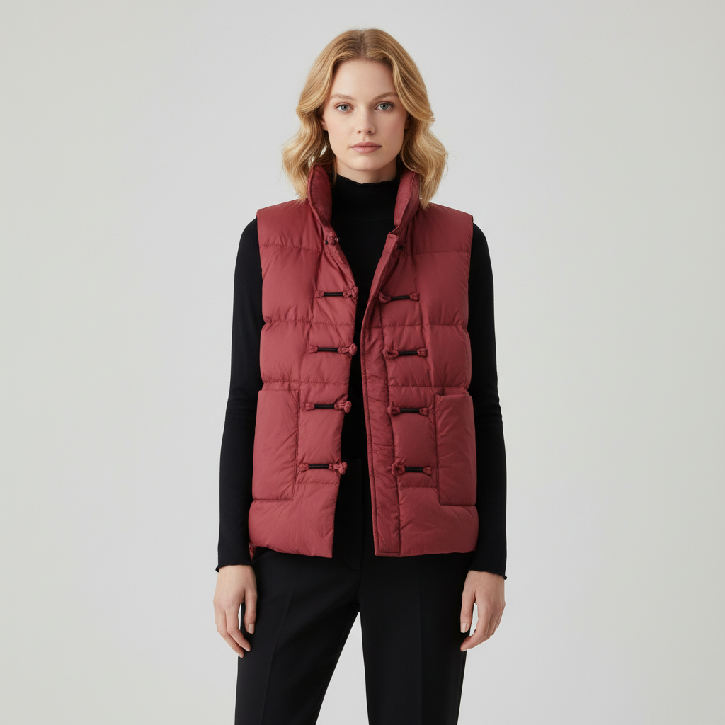 Winter Puffer Bodywarmer voor Dames – met Kraag & Zakken
