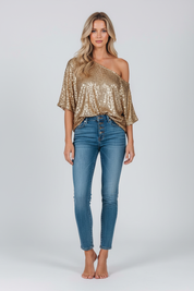 Feestelijke Glitter Top voor Dames – Sparkle Party Top