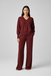 Dames Loungeset met V-hals – Comfortabele Luxe Loungewear Set