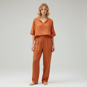 Linnen Dames Top met V-hals – Luchtige Top van Natuurlijk Linnen