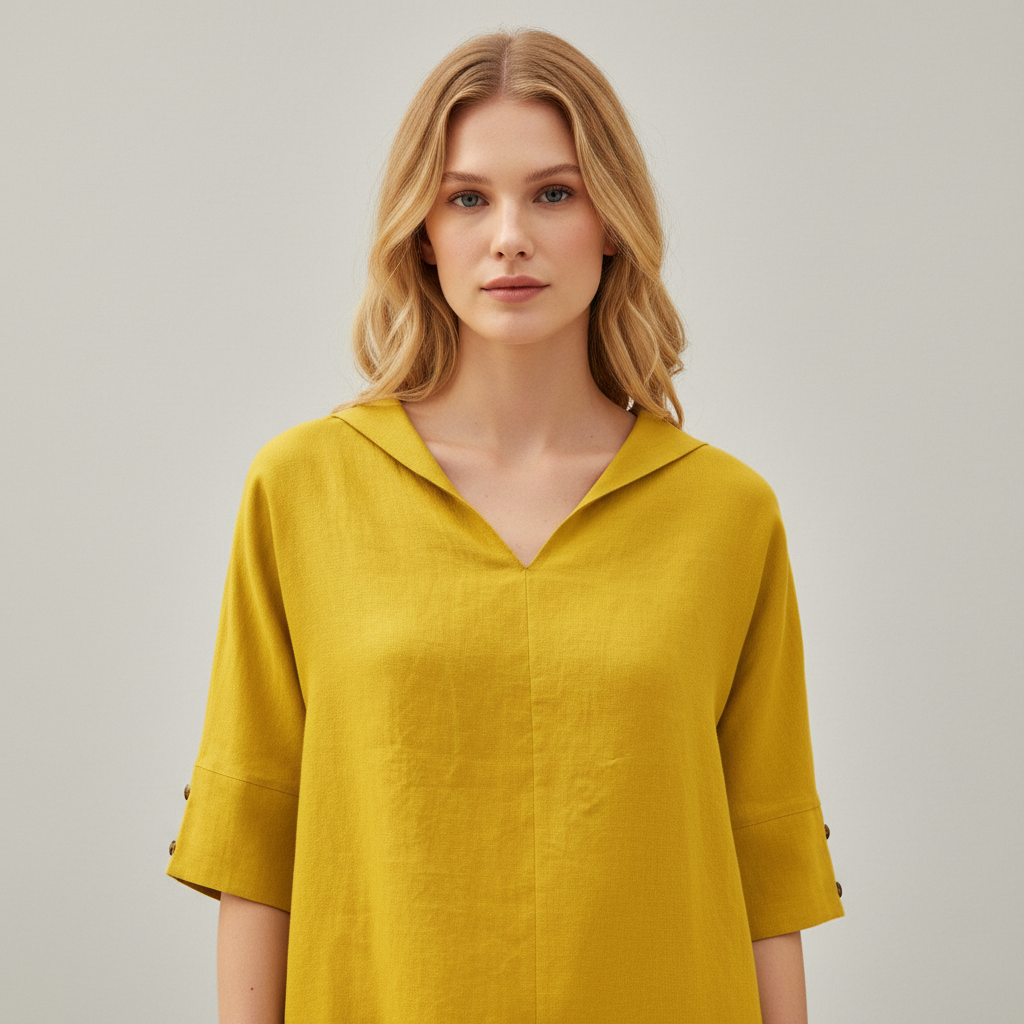 Linnen Dames Top met V-hals – Luchtige Top van Natuurlijk Linnen