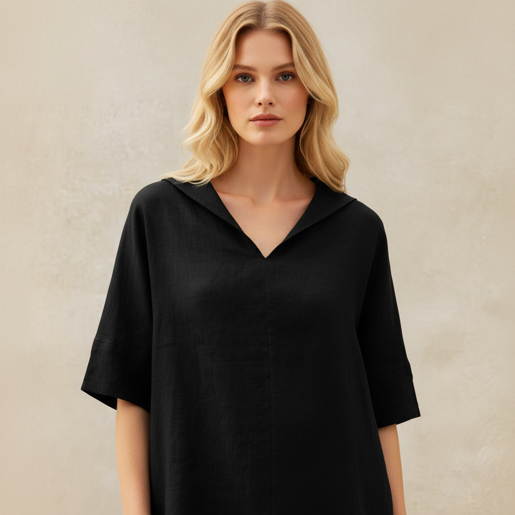 Linnen Dames Top met V-hals – Luchtige Top van Natuurlijk Linnen