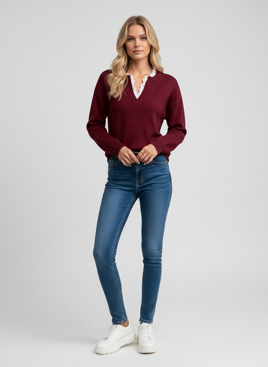 Dea Studios Navy V-hals Trui