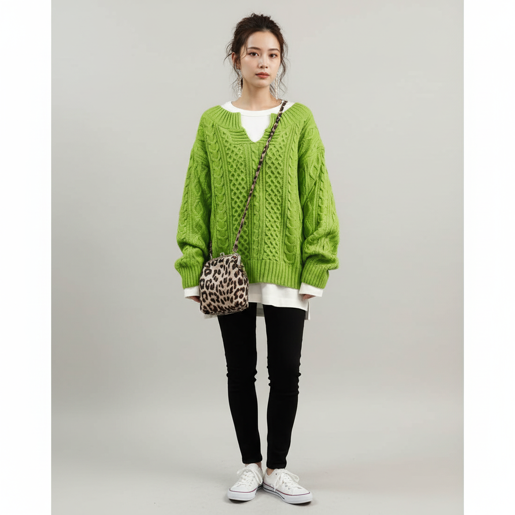 Oversized Kabeltrui voor Dames – Warme Gebreide Sweater in Chunky Knit