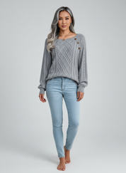 Kabelgebreide Trui voor Dames – Warme Knit Sweater