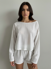 Dames Set met Ronde Hals Top & Shorts – Luchtige Twee-delige Outfit