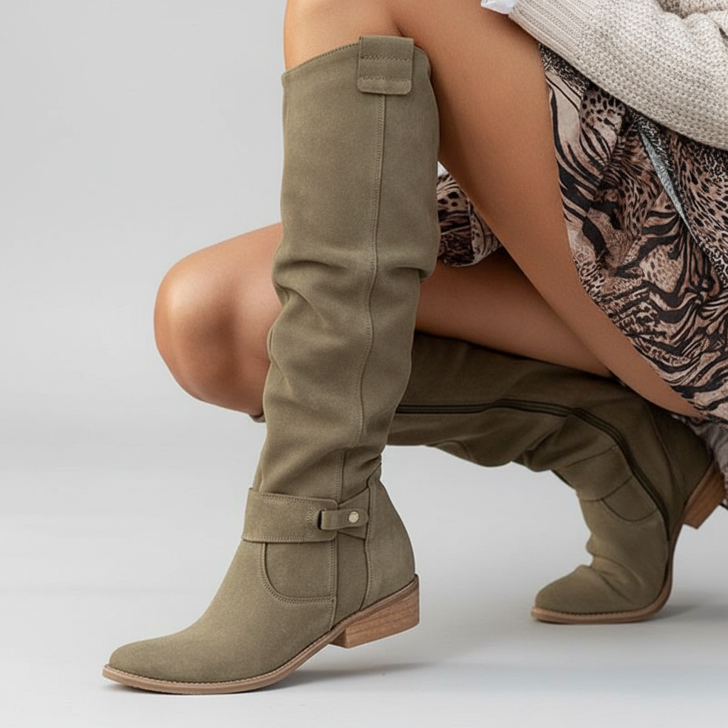 Suède Laarzen voor Dames – Luxe Zachte Hoge Boots van Suède