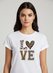 Crewneck Hart T-Shirt voor Dames – Comfortabel Casual Shirt met Hartprint