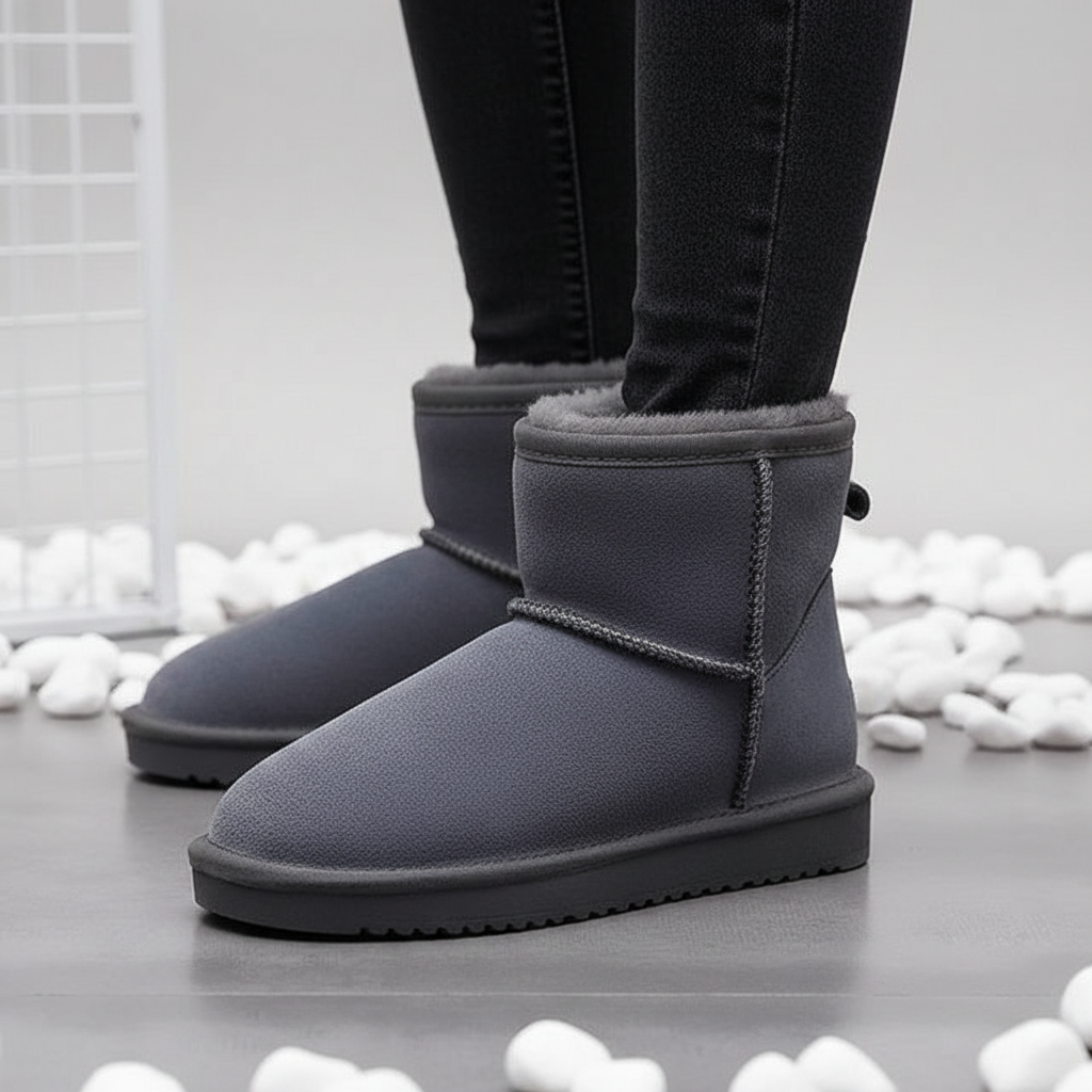 Knusse Enkel Laarzen voor Dames – Warme Boots met Zachte Bontvoering