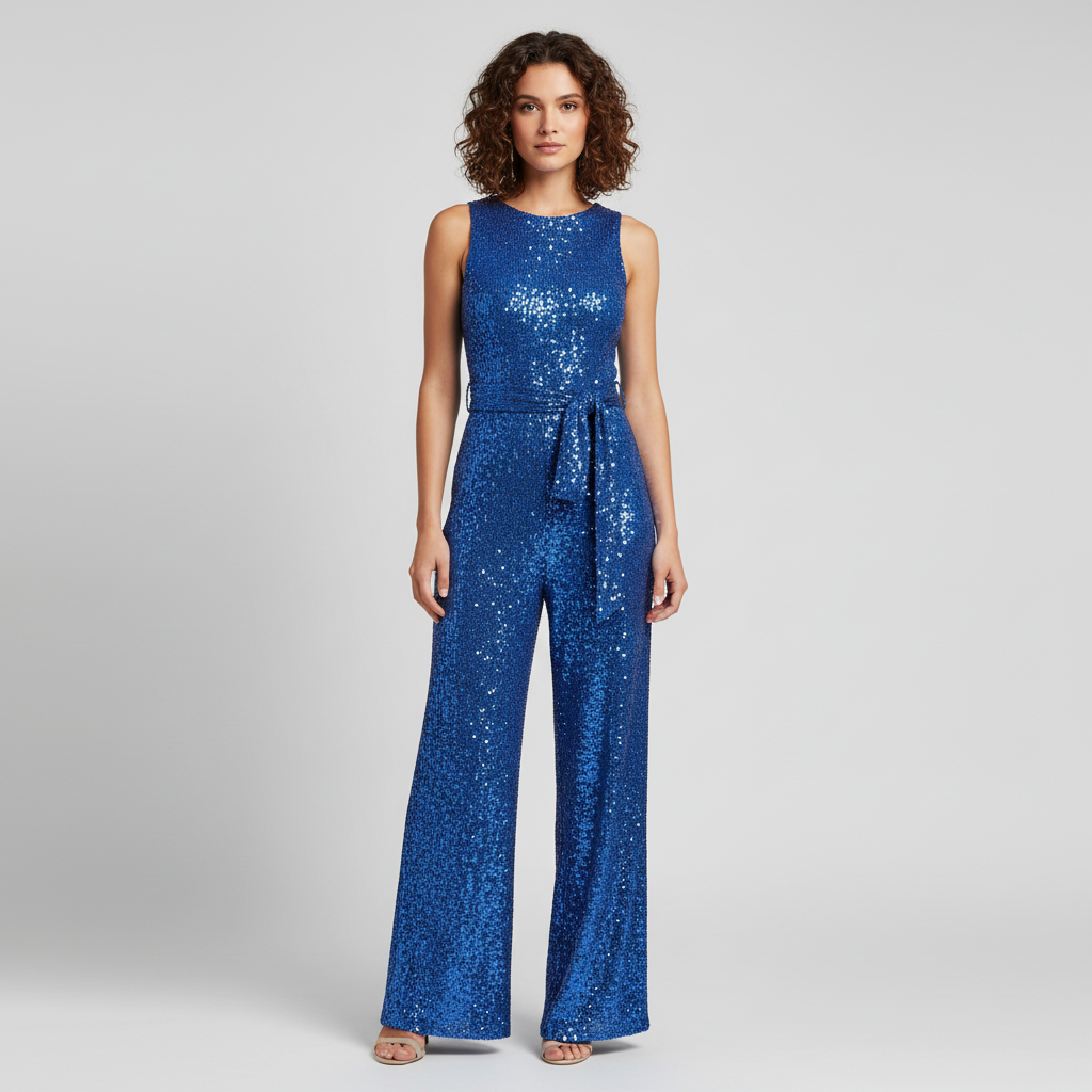 Pailletten Jumpsuit voor Dames – Feestelijke Sparkle One-Piece voor Avond & Party