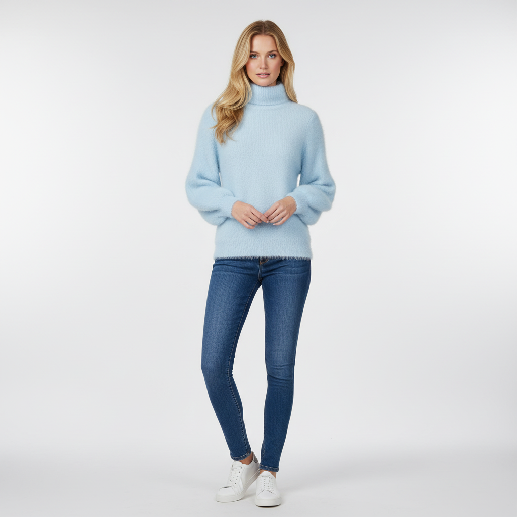 Fuzzy Trui voor Dames – Zachte Pluche Sweater met Cozy Winterlook