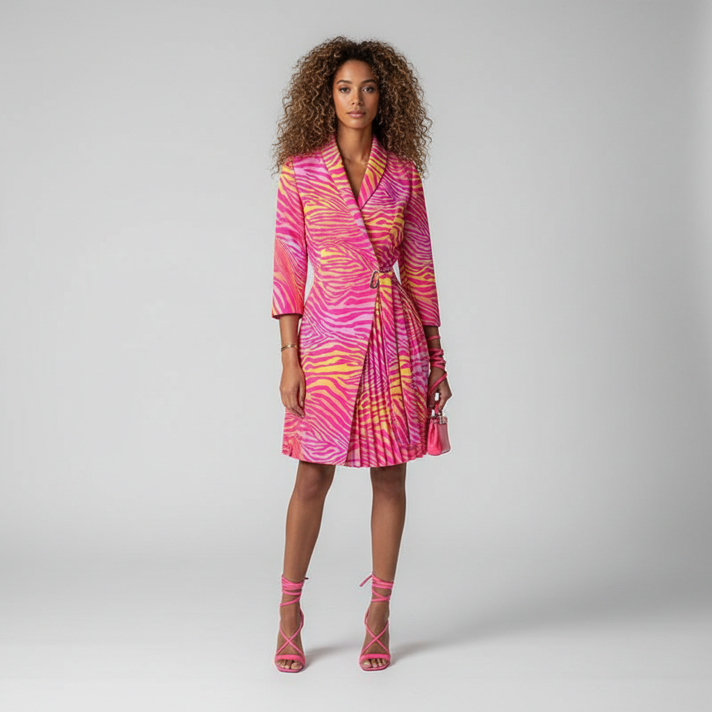 Blazerjurk voor Dames – Elegante Jurk met Plissé Rok & Stijlvolle Tailored Fit