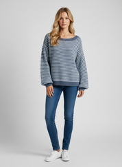 Gestreepte Off-Shoulder Top voor Dames – Trendy Schouderloze Top met Strepen