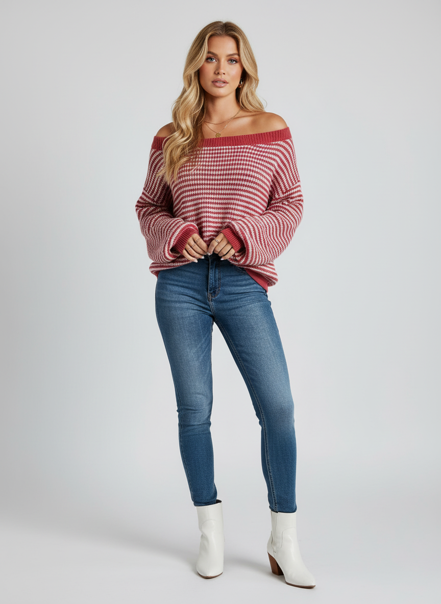Dea Studios Gestreept Off-Shoulder Top