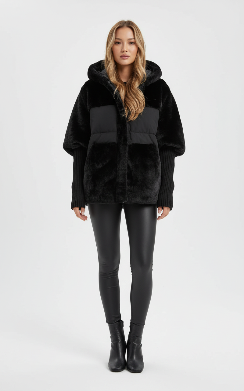 Dea Studios Puffer Jas met Bont