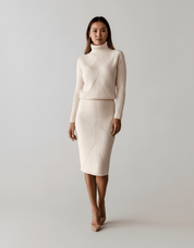 Gebreide Dames Set met Chevronpatroon – Zachte Knit Twee-Delige Outfit