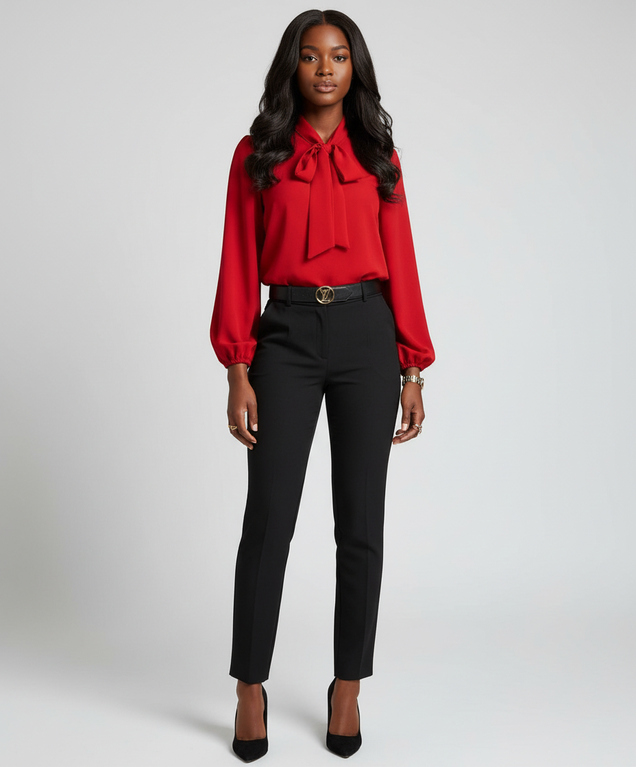 Strik Blouse voor Dames – Elegante Blouse met Strikdetail & Tijdloze Chic Look