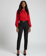 Strik Blouse voor Dames – Elegante Blouse met Strikdetail & Tijdloze Chic Look