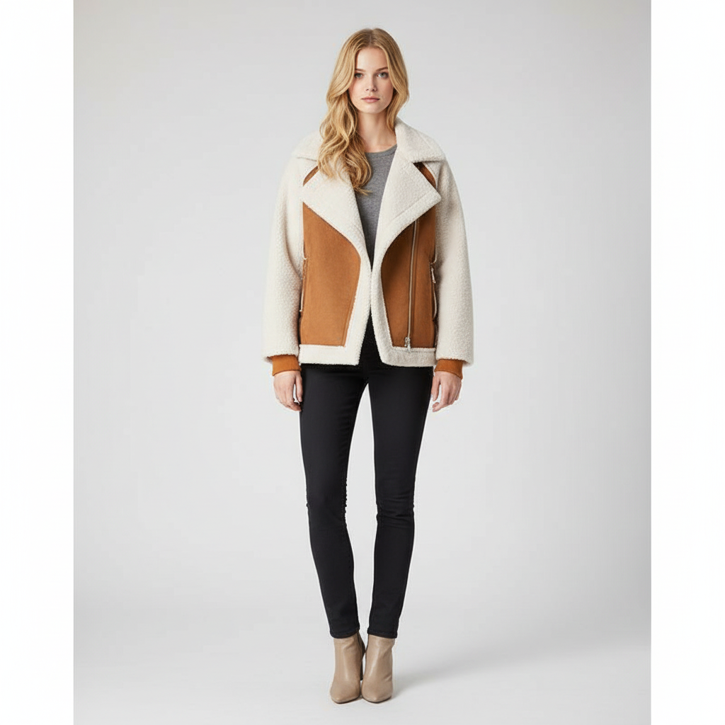 Kleurblok Jas voor Dames – Stijlvolle Colorblock Winterjas met Modern Design