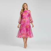 Bloemige Organza Jurk voor Dames – Elegante Lichte Party Dress met Florale Details