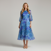 Bloemige Organza Jurk voor Dames – Elegante Lichte Party Dress met Florale Details