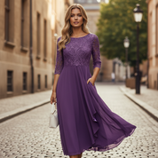 Elegante Midi Jurk voor Dames – Tijdloze Jurk met Flatterende Pasvorm