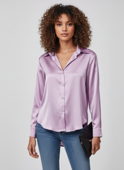 Elegante Damesblouse – Verfijnde Blouse met Knoopsluiting en Zachte Drapering