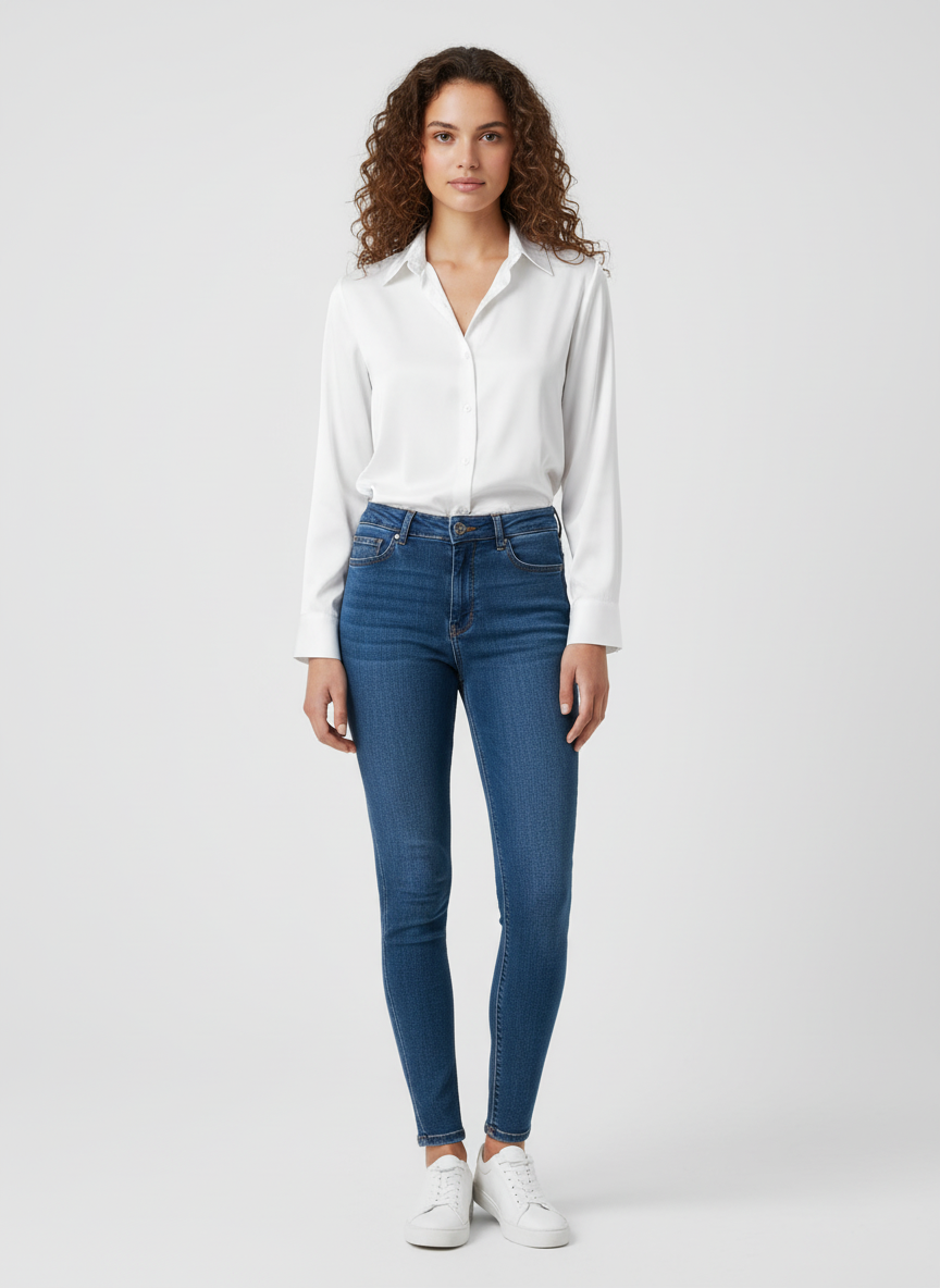 Elegante Damesblouse – Verfijnde Blouse met Knoopsluiting en Zachte Drapering